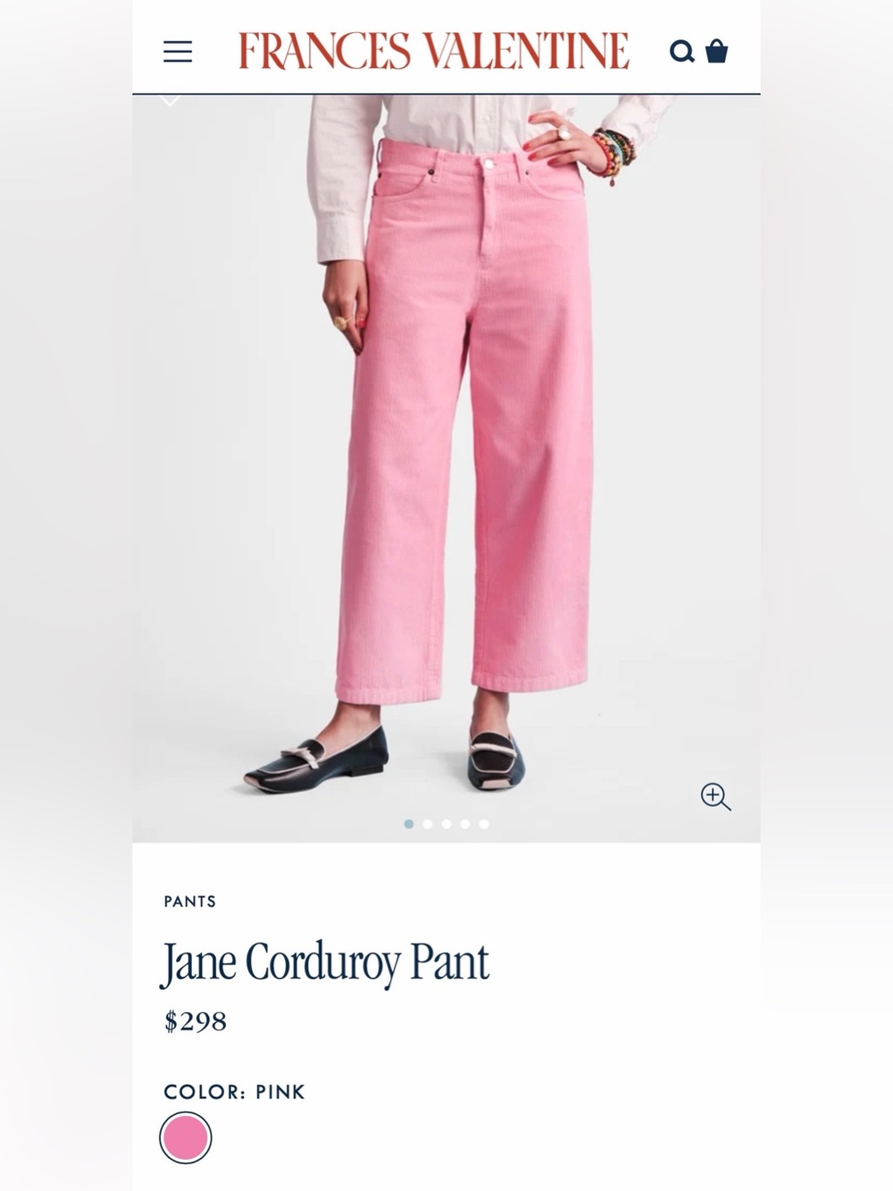Frances Valentine PINK corduroy pants